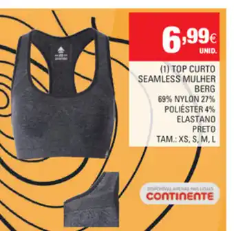 Top Curto Seamless Mulher Berg XL, S, M, L
