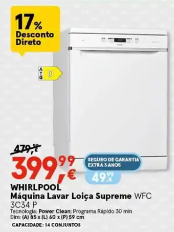 Worten WHIRLPOOL Máquina Lavar Loiça SUPREME promoção