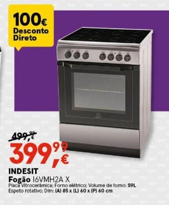 Worten INDESIT Fogão 16VMH2A X promoção