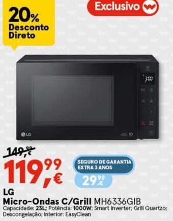 Worten LG Micro-Ondas C/Grill MH6336GIB promoção