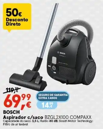Worten BOSCH Aspirador c/caso BZGL2X100 COMPAXX promoção
