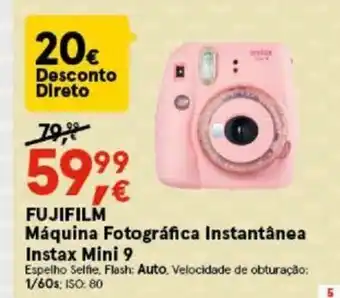 Worten FU JIFILM Máquina Fotográfica Instantênea Instax Mini 9 promoção