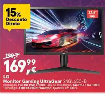 Worten LG Monitor Gaming UltraGear promoção