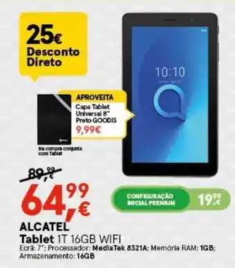 Worten ALCATEL Tablet 1T 15GB Wifi promoção