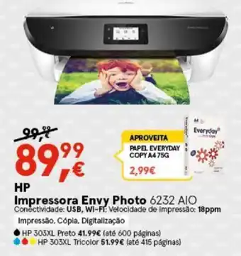 Worten HP Impressora Envy Photo 6232 AIO promoção