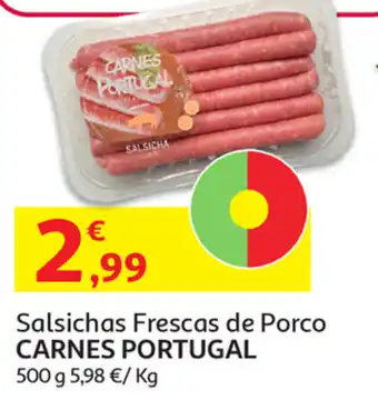 Auchan Salsichas Frescas de Porco Carnes Portugal 500g promoção