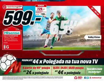 MediaMarkt Hisense Smart TV LED UHD 65A7520 promoção