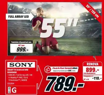 MediaMarkt Sony 55" Smart TV Android UHD 55XH9096 promoção