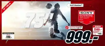 MediaMarkt Sony 75" Smart TV LED UHD 74XH8096 promoção