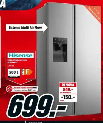 MediaMarkt Hisense Frigorífico Americano RS650N4AC1 500L promoção