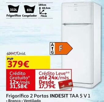 Auchan Frigorífico 2 portas indesit:branco taa 5 v 1 promoção
