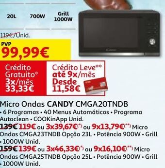 Auchan Micro ondas candy promoção