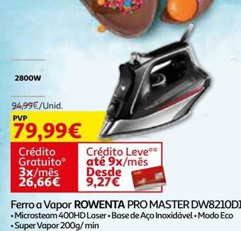 Ferro a vapor rowenta:pro master dw8210d1