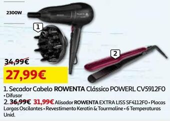 Auchan Secador cabelo rowenta promoção
