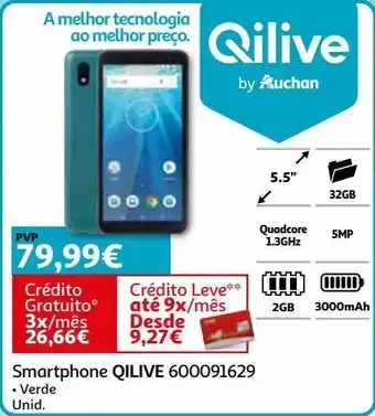 Smartphone 5.5'' qilive:verde 2gb 32gb 600091629