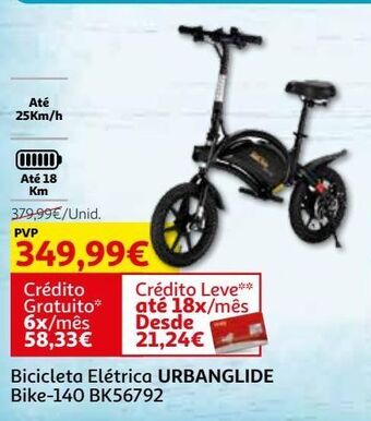 Auchan Bicicleta elétrica urbanglide: bike-140 bk56792 promoção