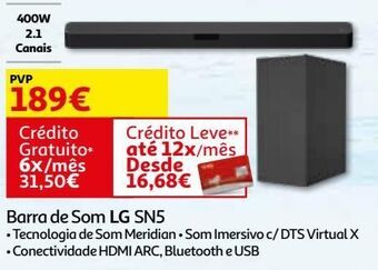 Auchan Barra de som lg sn5 promoção