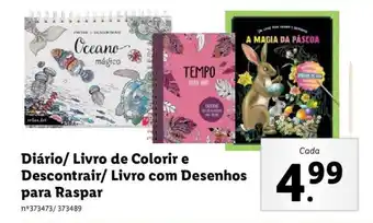 Lidl Diário / Livro de Colorir e Descontrair / Livro com Desenhos para Raspar promoção