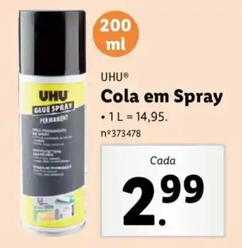 Lidl Cola em Spray UHU 200ml promoção