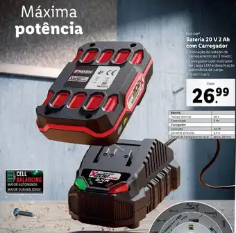 Lidl Parkside Bateria 20V 2Ah com Carregador promoção