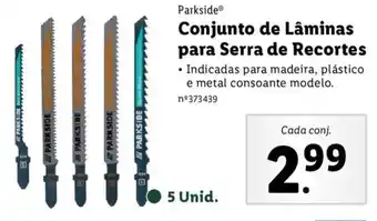Lidl Parkside Conjunto de Lâminas para Serra de Recortes 5 unid. promoção