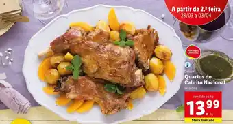 Lidl Deluxe Quartos de Cabrito Nacional promoção