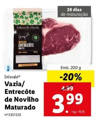 Lidl Inisvale Vazia / Entrecôte de Novilho Maturado 200g promoção