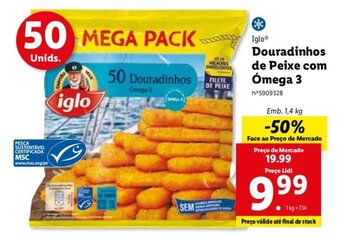 Lidl Iglo Douradinhos de Peixe com Ómega 3, 1,4kg promoção