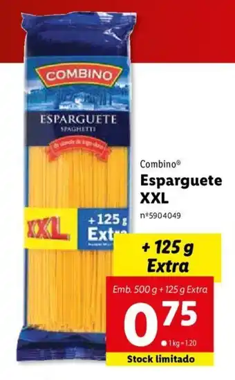 Lidl Combino Esparguete XXL 500g + 125g promoção