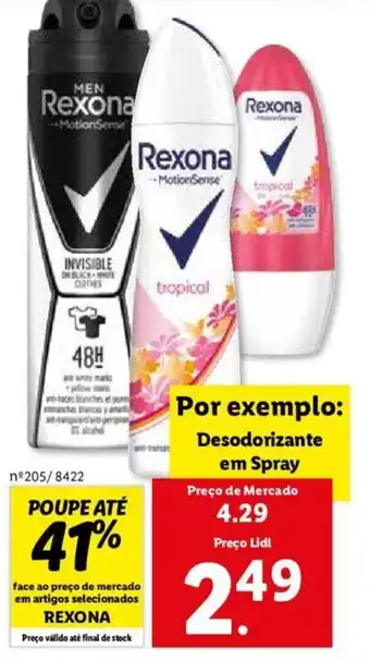 Lidl Rexona Desodorizante em Spray promoção
