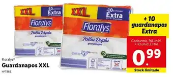 Lidl Floralys Guardanapos XXL 90 + 10 unid promoção
