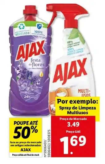 Lidl Ajax Spray de Limpeza Multiusos promoção