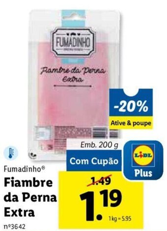 Lidl Fumadinho Fiambre da Perna Extra 200g promoção
