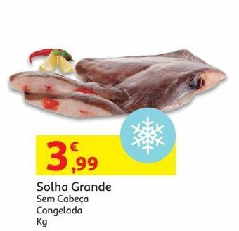 Solha congelada grande:s/cabeça kg