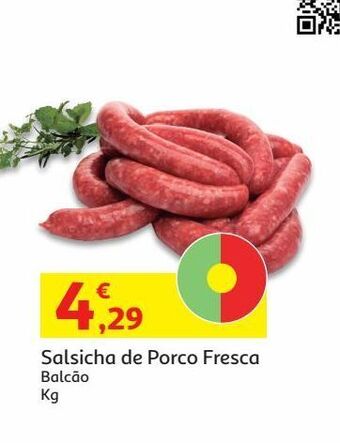 Auchan Salsicha fresca de porco:balcão kg promoção