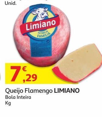 Auchan Queijo flamengo limiano:bola inteiro kg promoção