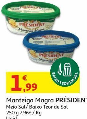 Auchan Manteiga magra president promoção