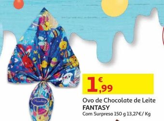 Auchan Ovo chocolate leite fantasy:c/surpresa 150 g promoção