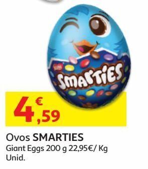 Auchan Ovo smarties:giant egg 200g promoção