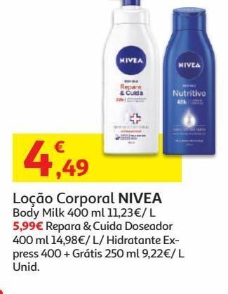 Auchan Loção corporal nivea promoção