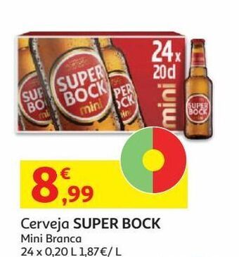 Auchan Cerveja super bock:mini 24x0.20l promoção