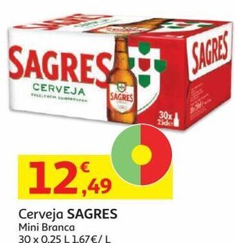 Auchan Cerveja sagres:branca 30x0.25l promoção