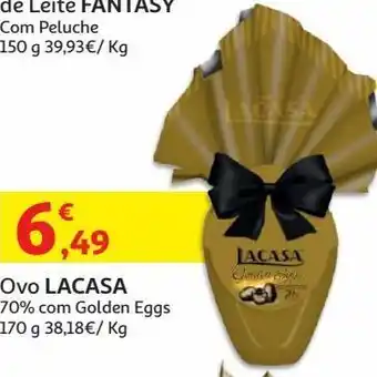 Ovo lacasa 70% c/golden eggs 170g