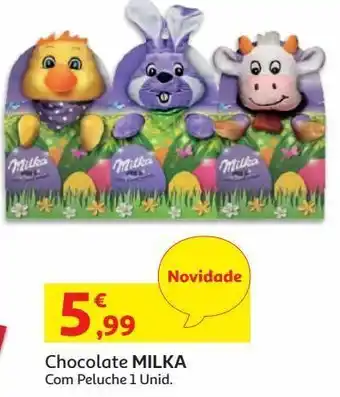 Auchan Chocolate milka:c/ peluche 1 un promoção