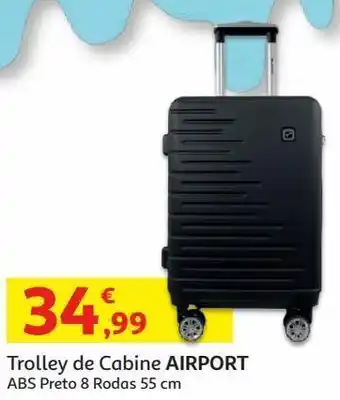 Auchan Trolley de cabine abs airport:preto 8r 55 cm promoção