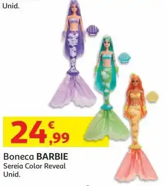 Auchan Boneca sereia barbie:color reveal promoção