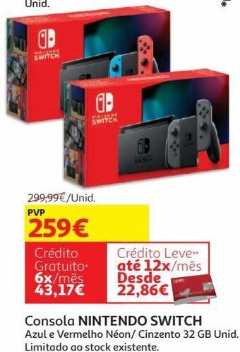 Auchan Consola nintendo switch promoção