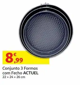 Auchan Conj 3 formas mola actuel:metal 22/24/26cm promoção