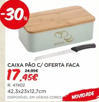 Caixa Pão C/Oferta Faca 42,3x23x12,7cm