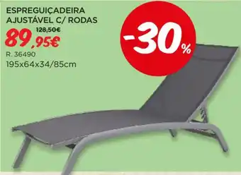 Espreguiçadeira Ajustável C/ Rodas 195x64x34/85cm